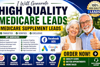 generate high quality medicare leads, medicare supplement leads, fb, google ads