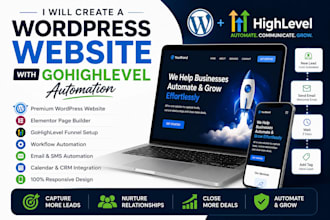 create a wordpress website and gohighlevel automation funnel