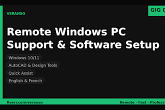 remotely install, configure, and troubleshoot windows software for your PC
