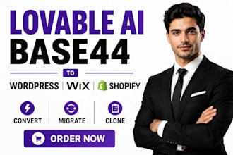 convert lovable ai to worpress, wix, shopify, copy migrate base44 to wordpress