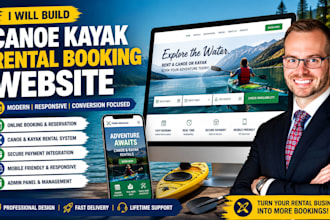 build canoe kayak rental booking website