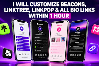 setup professional linktree beacons taplink, stan store bio link landing page