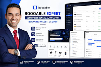 build booqable equipment rental website booking automation