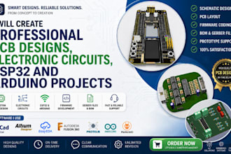 create professional pcb designs, electronic circuits, esp32 and arduino projects