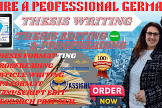 proofread, edit and format your german masters bachelor thesis or research paper