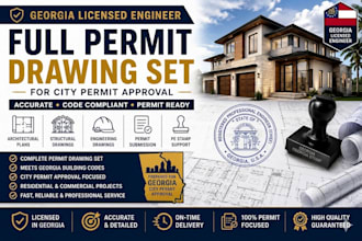 do full permit drawing set as georgia licensed engineer for city permit approval