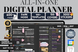 create etsy digital planner 2026 printable planner hyperlinked, editable planner