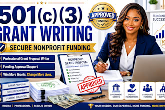 write grant proposal for nonprofit and 501c3 grants funding
