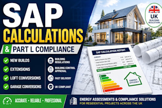 provide sap calculations part l compliance reports for UK building regs