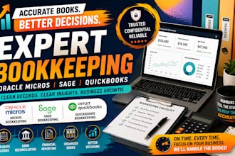 manage oracle micros, sage, and quickbooks bookkeeping