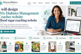 esign wix diabetes management coaches website blood sugar coaching website