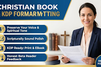 do christian book editing, christian manuscript formatting, beta read, and ebook