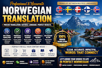translate english to norwegian swedish danish and finnish professionally fast