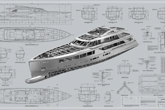 create naval architecture drawings and 3d yacht cad models