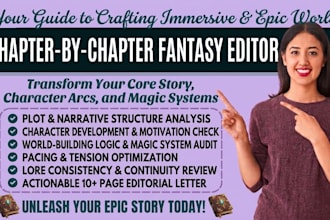 do chapter by chapter manuscript editing with editorial letter for fantasy novel