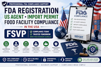 fda registration, US agent, import permit, food facility compliance in US fsvp