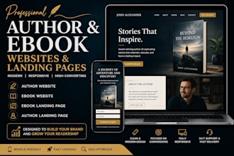 design an author website, ebook landing page, and book sales funnel