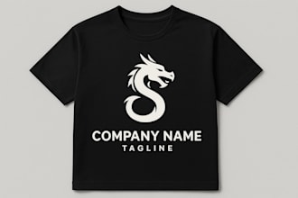 design t shart, minimal, dragon mascot logo with satisfaction guaranteed