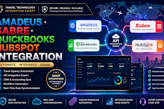 integrate amadeus sabre quickbooks and hubspot for travel agencies