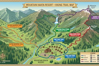 design custom hiking maps, park layouts, and outdoor navigation maps