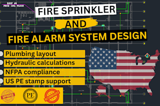review and pe stamp fire alarm plans and hydraulic calculations in georgia ca tx
