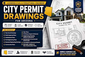 do city permit drawings as licensed civil and structural engineer in arizona