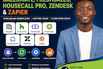 automate housecall pro, zendesk, freshsales and zapier workflows