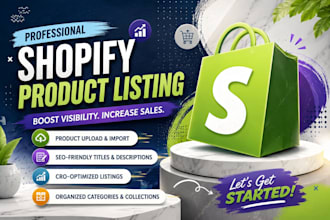 do shopify product listing, product upload, and cro