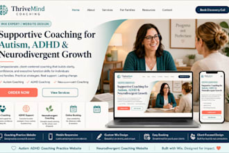 design wix autism adhd coaching practices website neurodivergent coaching websit