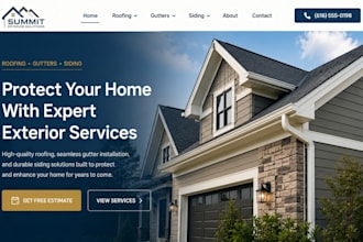 design wix roofing website gutter siding contractor website plumbing website