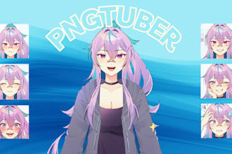 pngtuber avater, vtuber, png tuber, pngtuber model in anime style for streaming