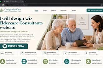 design wix eldercare consultants website senior care navigation website