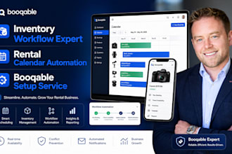 setup booqable rental booking inventory calendar workflow