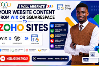 migrate your website content from wix or squarespace to zoho sites