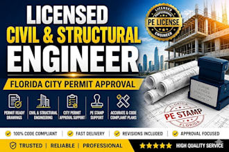 licensed civil and structural engineer in florida for city permit approval