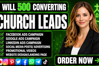 generate 500 exclusive church leads ministry leads church facebook ads google ad