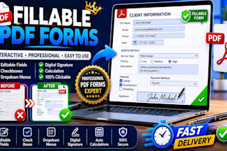 design fillable PDF forms, interactive PDF, editable forms
