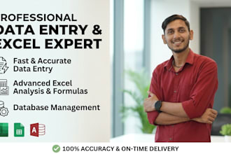 be your expert excel specialist for data entry and analysis
