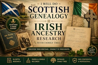 do scottish genealogy, irish ancestry research with family tree