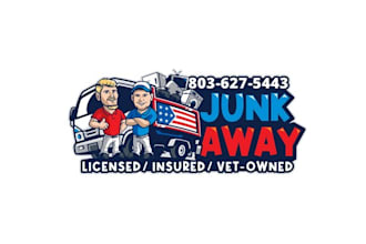 do cleaning junk removal logo with american patriotic theme