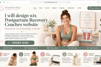 design wix postpartum recovery coaches website diastasis recti healing website