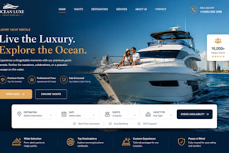 build wix yacht rental website kayak fishing charter website
