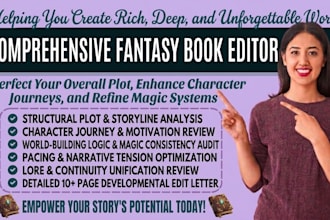do chapter by chapter developmental edit with editorial letter for fantasy novel