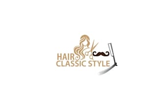 design super barber hair cutting logo