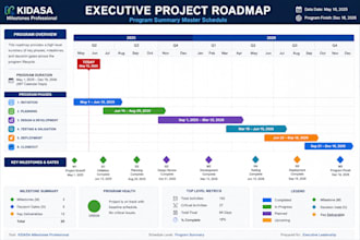 create an executive project roadmap and master schedule