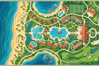 design custom resort maps, campground maps, rv park and property layout maps