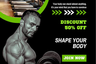 design professional gym fitness poster for promotion