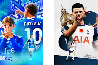 design professional sports poster for teams and players