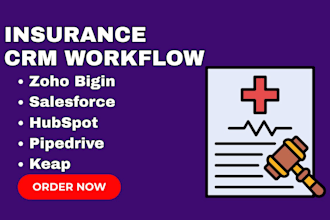 integrate insurance CRM workflows with zoho bigin  salesforce hubspot pipedrive