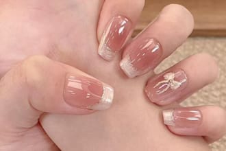 luxury press on nails full cover glossy fake nails reusable daily party manicure